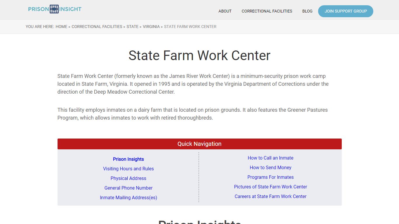 State Farm Work Center - Prison Insight